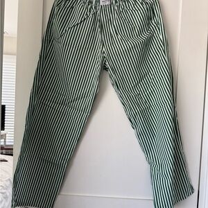 Speltham London Green and White Striped Pants